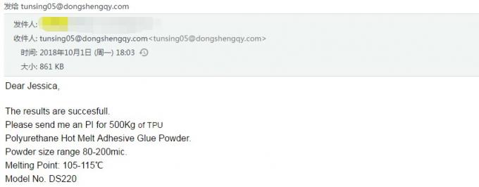 Poudre adhésive à fusion à chaud de type PA blanc Poudre à fusion à chaud d'effet de liaison fort 2